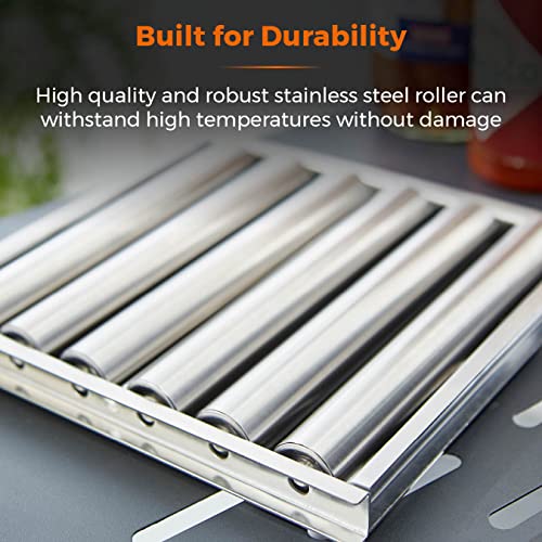 Tower BBQ Hot Dog Roller mit Holz Stay Cool Griff Robuste Konstruktion Edelstahl 6
