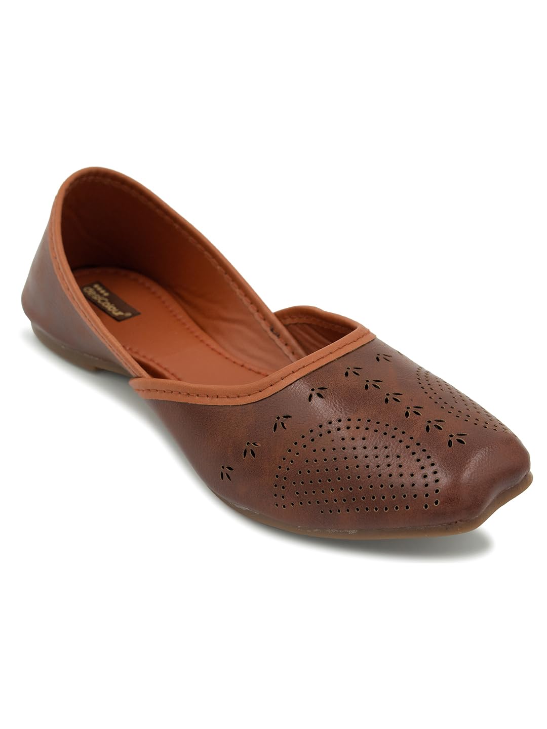 desi colour Women Brown Ethnic Vegan Punjabi Jutti |UK - 4-picture-27