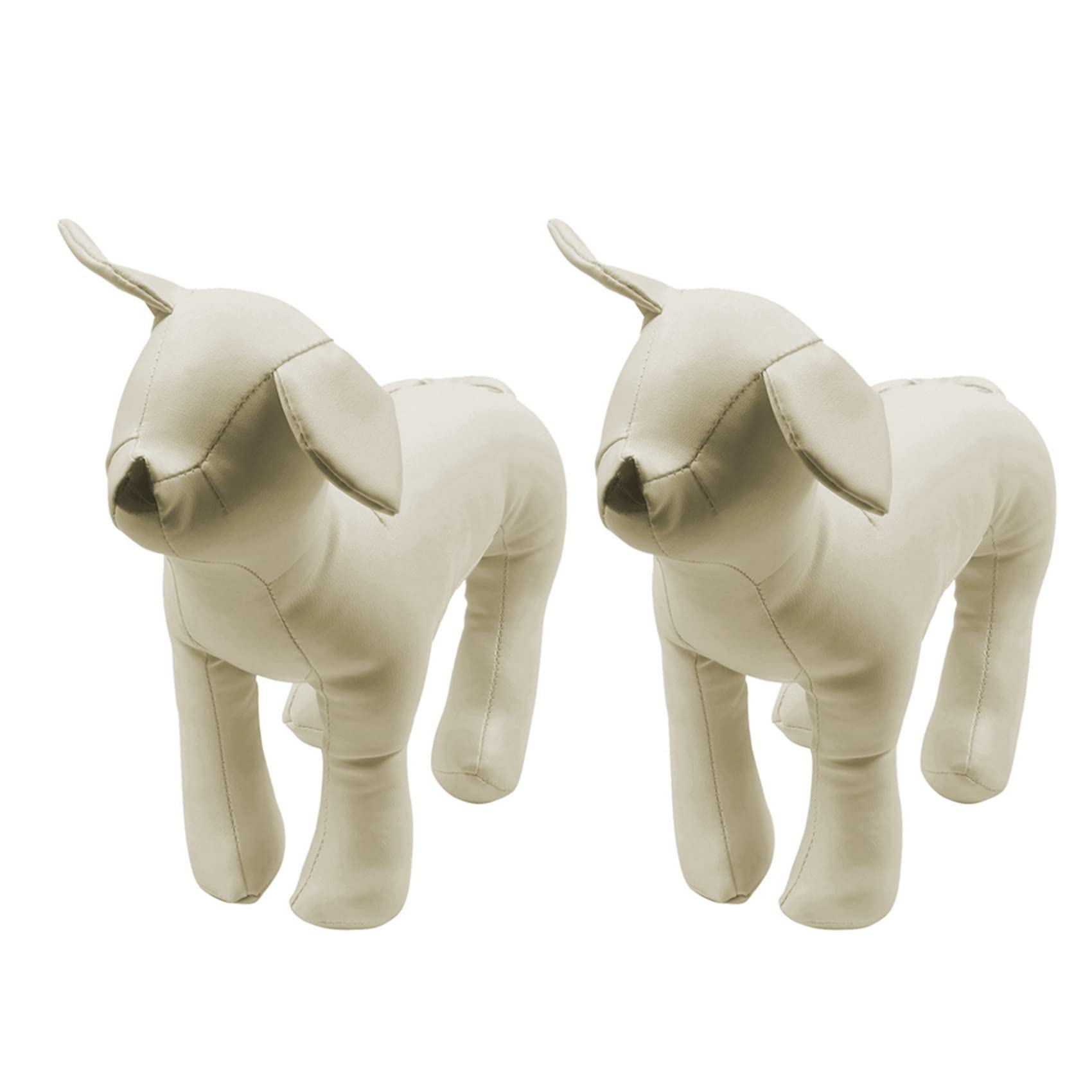 Mannequin chien en cuir blanc S lot de 2 modèles de chiens debout pour vitrine