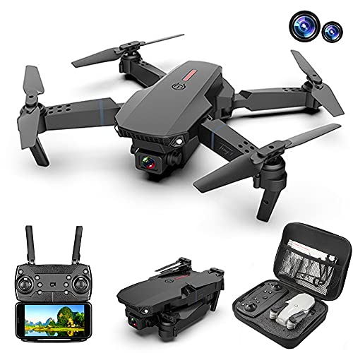 ULEEN 4k E88 Pro Drone with 4k HD Camera for Adults and Kids, FPV Live Video RC Quadcopter for Beginner, Foldable RC Quadcopter Helicopter Kids Toys, 2 Batteries and Carrying Case,3D Flip, Custom Route, One Key Backward