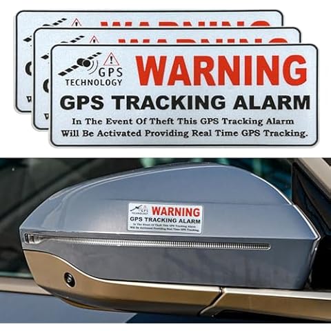 QZTYTY 3PCS GPS Tracking Sticker, Car Warning Sticker, Anti-Theft Self Adhesive Vinyl Vehicle Windows Door Cling Safety Warning Decals, Car Accessories Decals Universal for Cars (White/Warning GPS) Cover