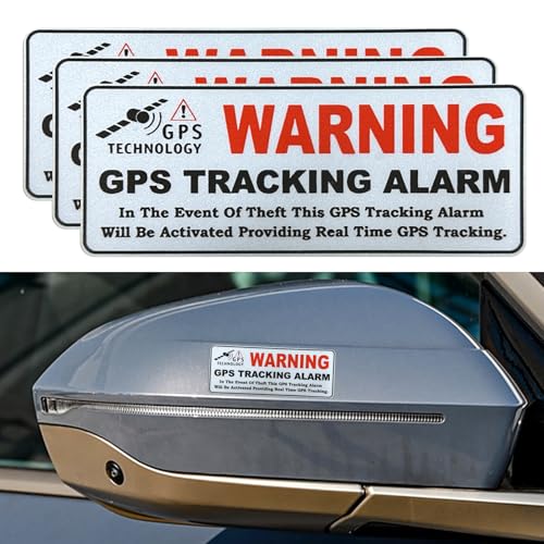 Image of 3PCS 1.6 x 3.2 Inch Warning GPS Alarm System Car Stickers, Automotive Decals, Self Adhesive Car Warning Stickers, Vinyl Car Window S tickers Car Exterior Accessories Universal for SUV Van