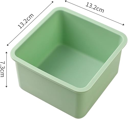 Miniatura 2 de Moldes de silicona para tartas, moldes cuadrados para hornear de 5 pulgadas, 2 piezas, antiadherentes de grado alimenticio, molde para pan de pan de