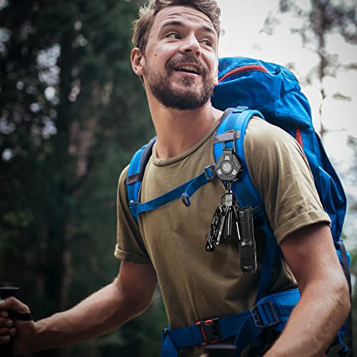 2 Pack Badge Reels Retractable, Heavy Duty Retractable Keychain, Tactical Id Badge Holder With Upgraded Zinc Alloy Carabiner, 31.5'' Coated Steel Cord, Bearing 8.0 Oz- Black #TOP4