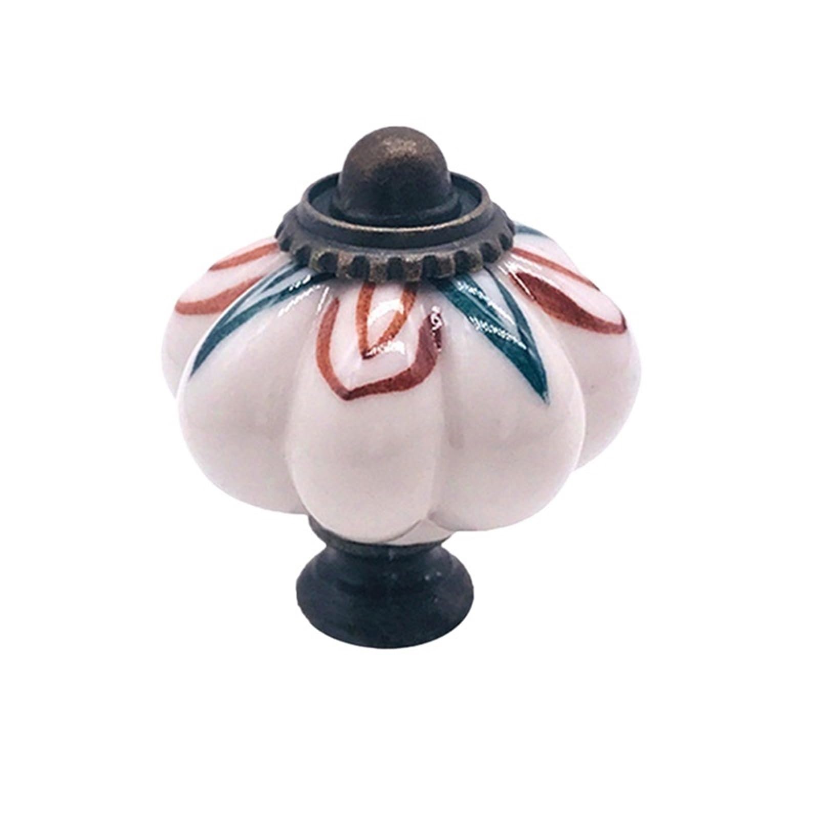 Wlihdb Color 8 5Pairs Vintage Ceramic Pumpkin Cabinet Knob Drawer Furniture Handles Dresser Door Pulls Wardrobe Closet Cupboard Hardware Accessories For Chest Of Drawer(Color 8)
