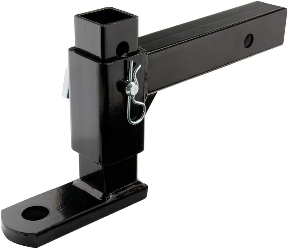 TOWSMART Class III, 5,000 lb., 7-1/2 in. Drop to 6-1/4 in. Rise x 1 in. Shank, Adjustable Standard Trailer Hitch Ball Mount with Clip and Pin