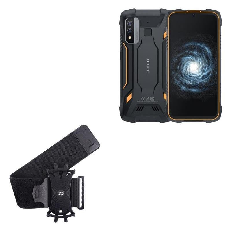 BoxWave Holster Compatible with Cubot Kingkong 6 - ActiveStretch Sport Armband, Adjustable Armband for Workout and Running - Jet Black