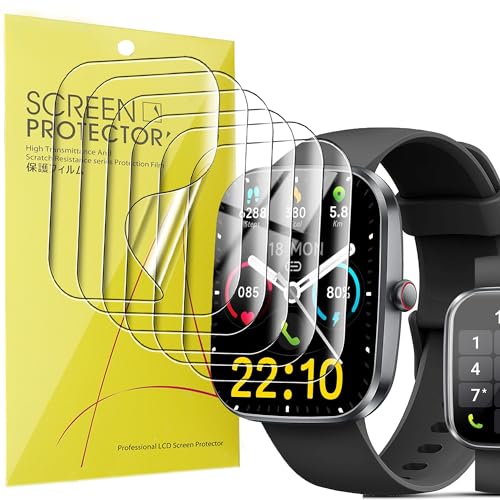 Blueshaweu 6 Pièces Protection Écran pour Kuizil/WeurGhy/Csasan T70 1.91" Pouces Smart Watch - sans Bulles Haute Définition Qualité Supérieure Transparent Doux TPU Film Protection (6 Packs)