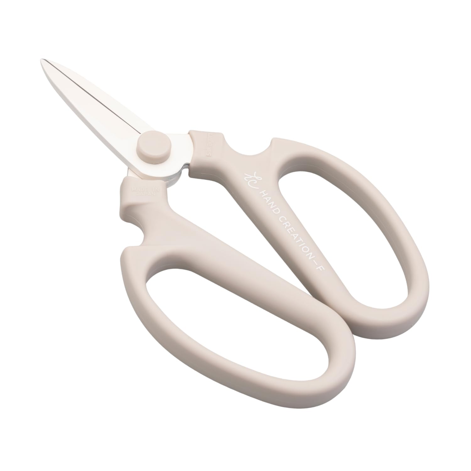 Japanese Floral Scissors – SAKAGEN Hand Creation Flower Shears for Floral Design, Ikebana & Gardening, Made in Japan, Large Size Model F-180 (Warm Grey)