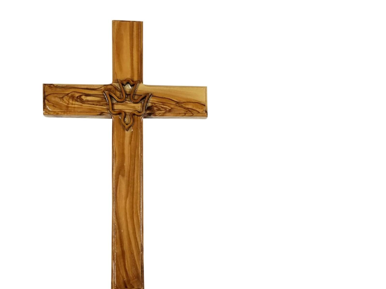 Bethlehem Gifts Tm 8 Inch Olive Wood Dove Christian Wall Hanging Handcarved Cross Jerusalem