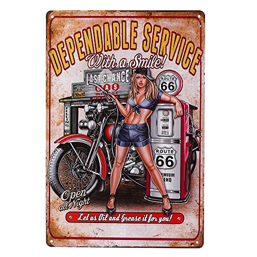 Dingleiever- Gas Service Metal Sign Garage Signs For Men Pin Up Poster Antique Tray Coffee Wall Decor #TOP2