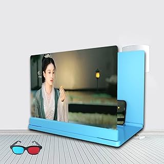VENYAA Mobile Magnifier Smartphone,Pantalla Ultra Clara Amplificador,Pantalla para Movil 26/20/14 Pulgadas Lupa para,películas y Video para Todos Smartphone(Size:20IN,Color:Azul)