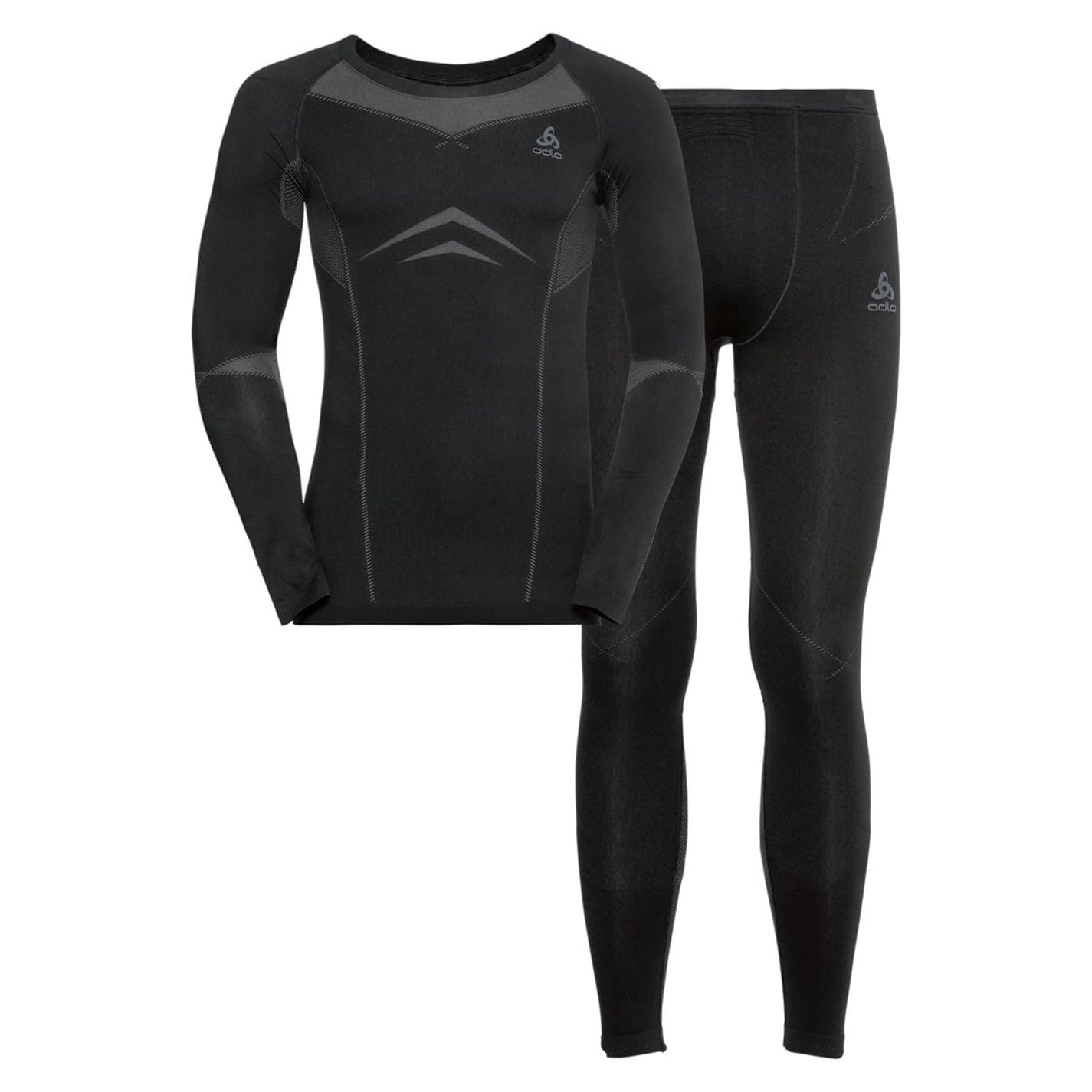 Odlo Fundamentals Performance Warm Men's Functional Underwear Set, black - odlo graphite grey, S