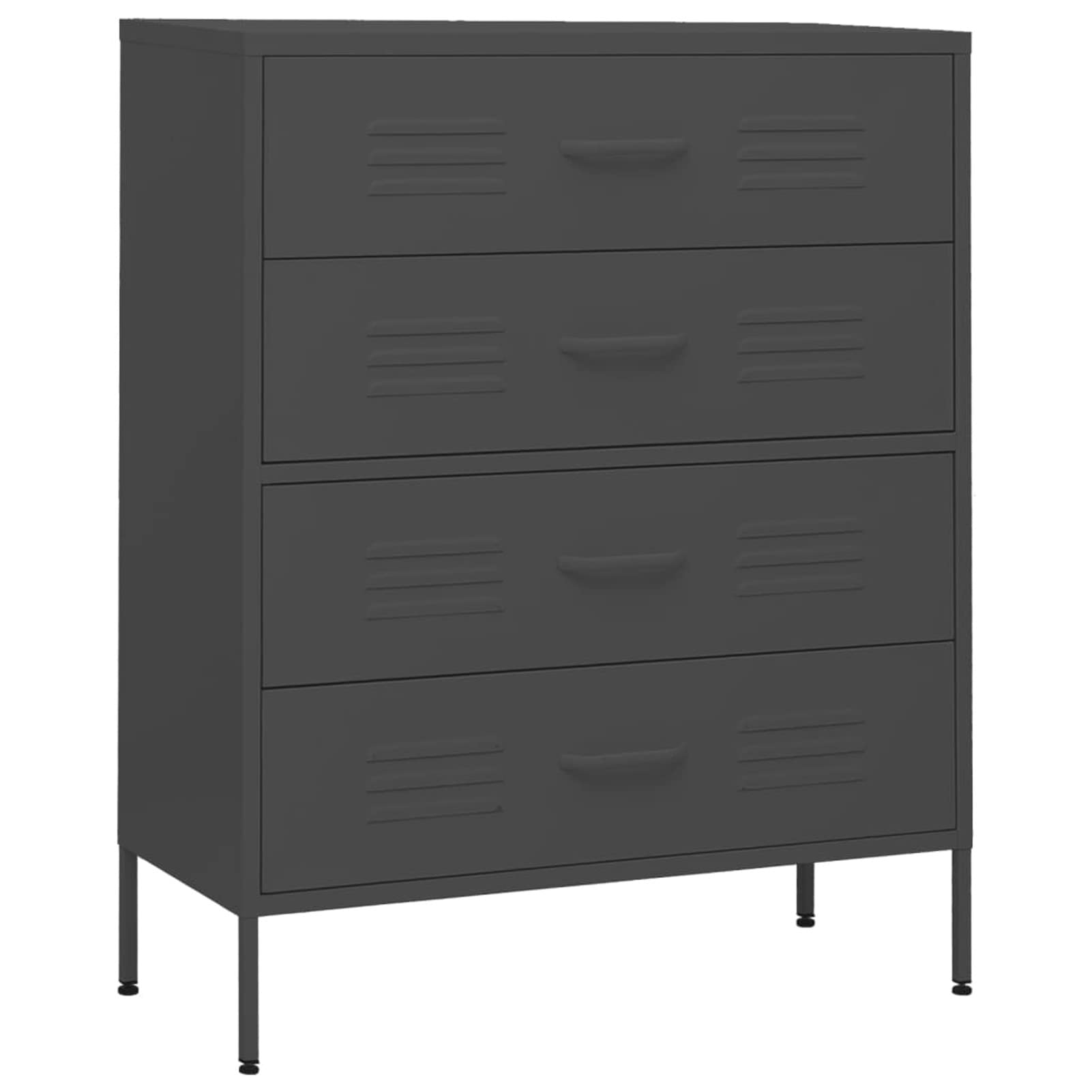 Cassettiera Antracite 80x35x101,5 cm in Acciaio,Cassettiera,Cassettiera Salvaspazio,Cassettiera Scrivania,Cassettiera Camera da Letto(SPU:336204)