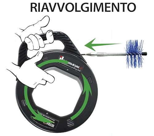 ULTRABrush | Schornsteinreinigungsset Pelletofenbürste Schornsteinfeger Kompatibel mit jedem Schornsteintyp. 3er Set mit Spender für schnelle und einfache Anwendung