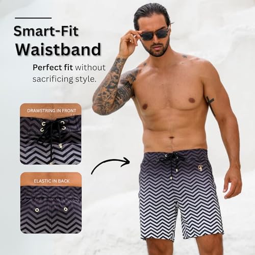 Tucann Men's Trunks 7" Compression Liner Quick Dry Zipper Pocket Chlorine Resistan 4 Way Stretch Faded Swim Shorts for Men4
