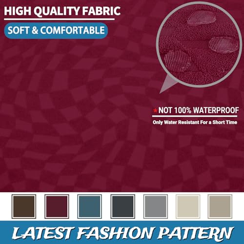 Image of 2026 Stretch Recliner Cover 3-Piece (24 inch-37 inch) Super Soft Recliner Chair Covers with Big Pocket & Anti Slip Ties Stay in Place, Lazy Boy Reclining Slipcover Easy to Put on off Washable, Wine Red