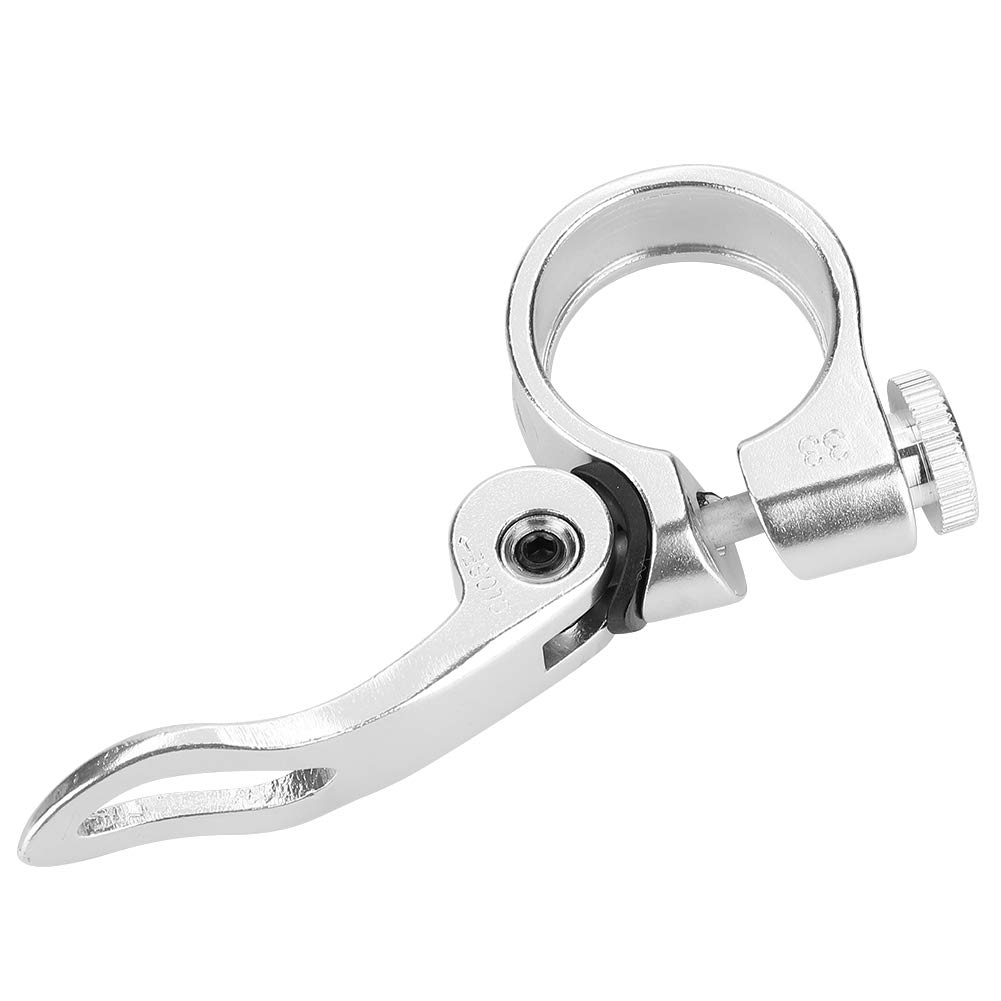 Akozon Snelsluiting voor jeugdfiets 25 mm, aluminiumlegering zadelpenklem 25 ,4 paalklem snelsluiting zwarte racefiets bergterrein fiets (zwart