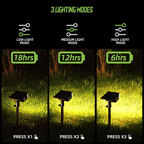 Litlisfly Solar Spot Lights Outdoor Landscape Lights, 50 Leds Solar Spotlight Outdoor Auto On/Off With 3 Modes, Ip67 Solar Outdoor Lights Waterproof Garden Lights, 2In1 Solar Yard Spotlight,Warm White #TOP3