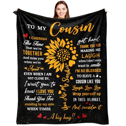 Mlkdcid Cousin Gifts for Women, Cousin Birthday Gifts for Women, Gifts for Cousins Throw Blanket 60" x 50"