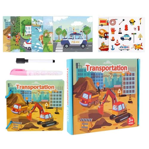 Libro de acuarela, dibujo reutilizable con diseño seguro, herramienta de arte para niños, páginas coloridas, función fácil de limpiar, herramienta creativa, accesorio para el hogar para familia, niños