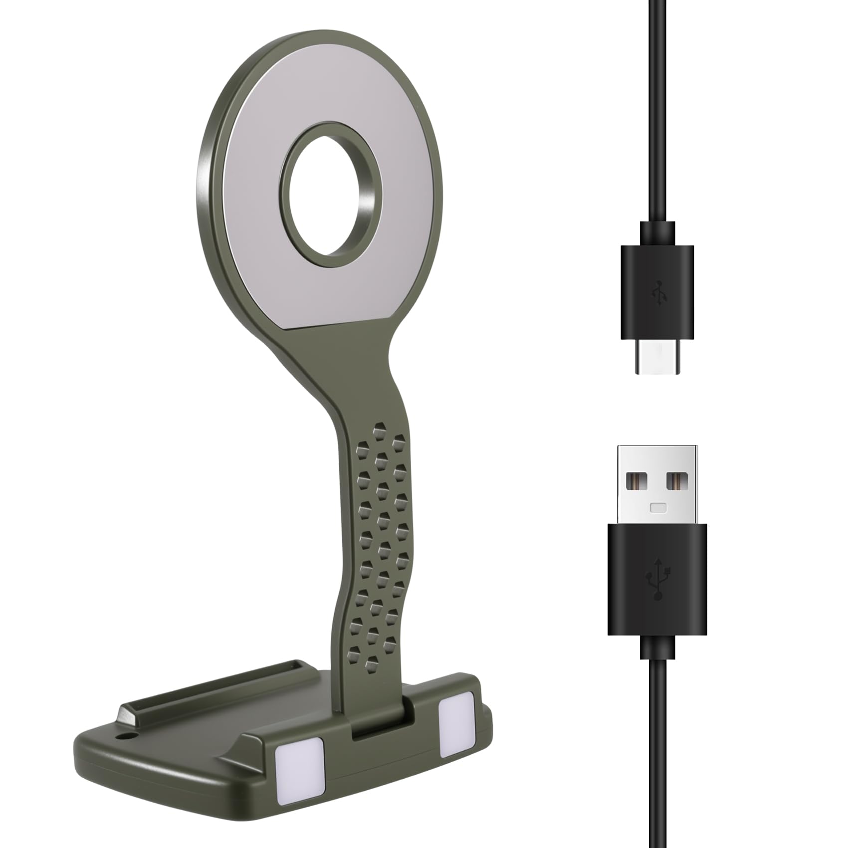 UDSKNV[KSL Foldable Clip-on Phone Flash Light Portable Magnetic Mobile Phone Night Reading Eye Protection Lamp Eye-Caring LED Green