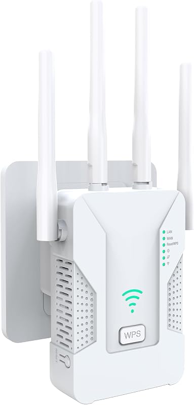 U81 Ripetitore WiFi Potente per Casa, Amplificatore Segnale WiFi 300Mbps con 4 Antenne, 2 Porte Ethernet, Modalità AP/Repeater/Router, Segnale Stabile, Compatibile con Tutti i Box Internet