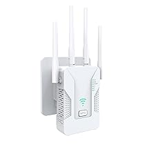U81 Ripetitore WiFi Potente per Casa, Amplificatore Segnale WiFi 300Mbps con 4 Antenne, 2 Porte Ethernet, Modalità AP, Repeater, Router, Segnale Stabile, Compatibile con Tutti i Box Internet