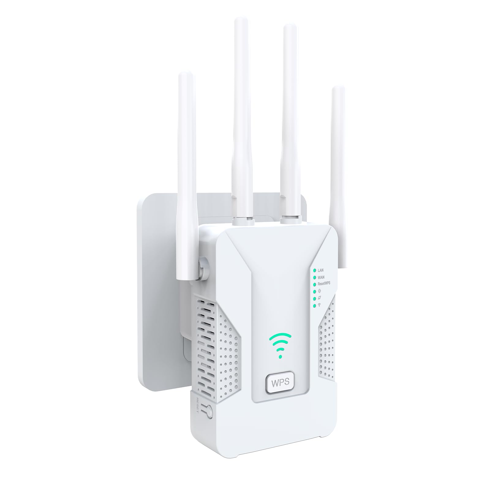 U81 Ripetitore WiFi Potente per Casa, Amplificatore Segnale WiFi 300Mbps con 4 Antenne, 2 Porte Ethernet, Modalità AP/Repeater/Router, Segnale Stabile, Compatibile con Tutti i Box Internet