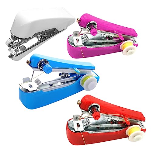 DIYEAH 4 Piezas Herramientas De Costura Kit De Máquina De Coser De Mano Tela Portátil Kit De Hilo De Aguja Práctica Máquina De Coser Fijador Rápido De Ropa Maquina De Bordar El Plastico