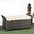 Outsunny 27 Gallon Patio Wicker Storage Bench, Outdoor PE Rattan Patio Furniture, 2-in-1 Large Capacity Rectangle Garden Storage Box with Handles and Cushion, Cream White
