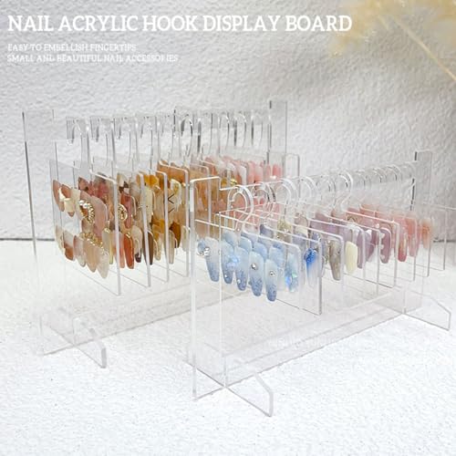 Buachois Acrylic Nail Display Stand Nail Hanger Stand, Nail Art Display Board, Transparent Nail Sample Organizer - Image 2