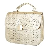  Ital-Design Damen-Tasche Kleine Schultertasche Handtasche Tragetasche Kunstleder Gold TA-M928
