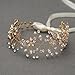 SWEETV Bridal Headband Wedding Headpiece for Bride Hair Accessories for Wedding Hair Pieces Crystal Pearl Hair Vine Gold
