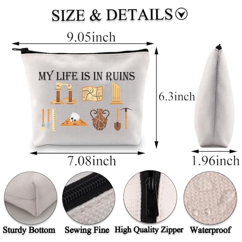 PLITI Archaeology Gifts for Women Archaeologist Gift My Life is in Ruin Funny Archaeology Student Zipper Pouch (My Life bagU) - Image 2