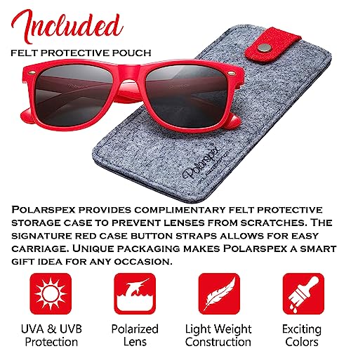 Image of PolarSpex Polarized Sunglasses for Men and Women | UV Protection, Durable Lightweight Frame, Retro Style, Felt Carrying Case, Clear Vision for Driving, Fishing & Everyday Wear.