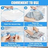 4Pcs Reusable Roll Up Compression Bags, 60×40cm Space Saving Storage Packing Bags, Luggage Packing Vacuum Bags, Space Saver Clothes Bags with 4 Sealing Clips, Travel Vacuum Storage Bags - Image 4