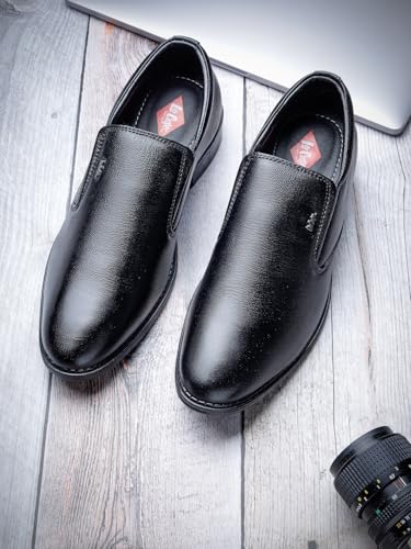 Image of Lee Cooper LC1474E2R Men's Lightweight Leather Shoes | Comfortable, Stylish Slip-On Formal Footwear for Office, Business