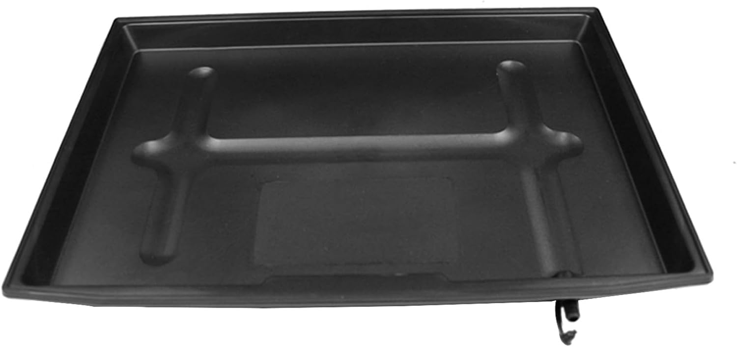 Black Flat Drain Pan, Small Drip Tray, with 31in Hose, ABS Material, Suitable for Kitchen, Tableware Drainage(38x48cm/15x19in)