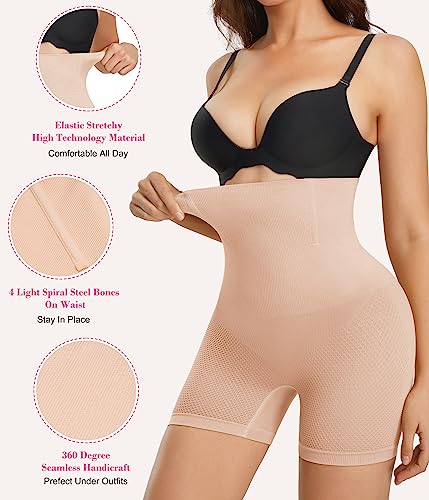 Nebility Womens' Shapewear Thigh Slimmer Tummy Control Body Shaper Shorts Butt Lifter Panties High Waist Trainer3