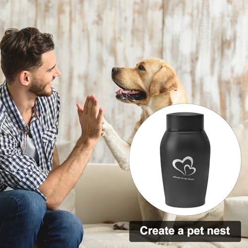 Urne Hund Tierurnen für Hunde Katze Haustierurne Edelstahl mit Stift Katzenurne Schwarz, Tragbare Hundeurne Haustier-Gedenkurne Tierurne Urnen für Hunde Katzenurnen für Zuhause Urn für Hunde Katzen