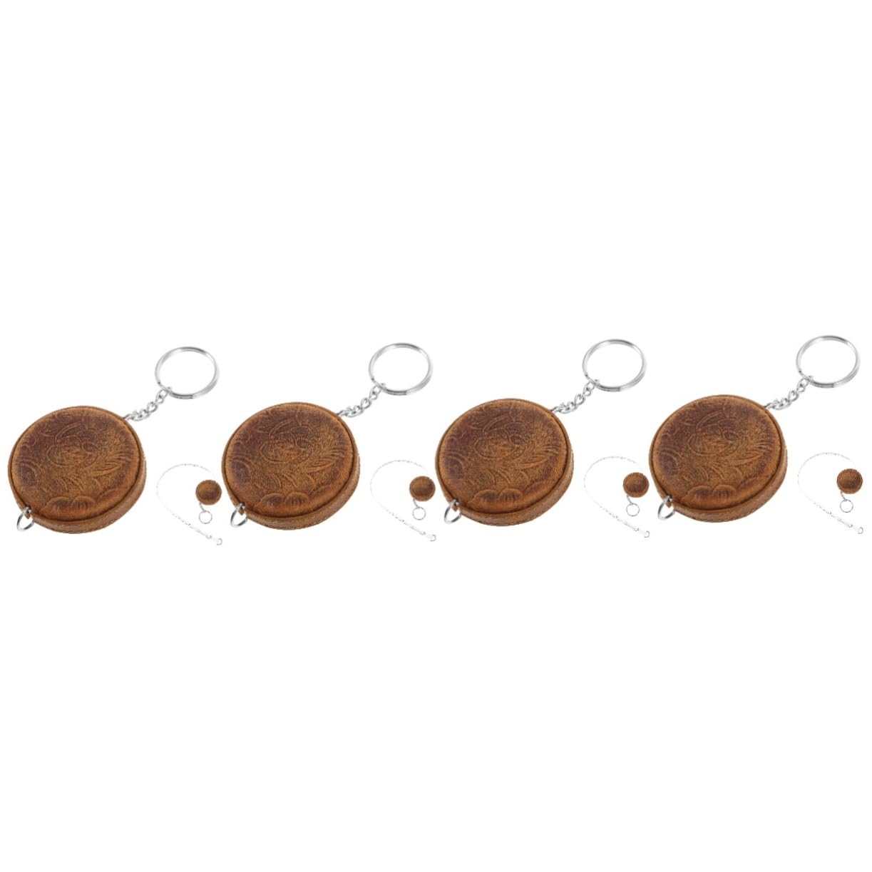 Angoily 4 Pièces Mini Mètre Ruban En Cuir De Vache Découd-vite Lester Balance Intelligente Mince Ruban à Mesurer Petit Balances Postales Outil Portefeuille Mesureur Le Hommes Peau De Vache