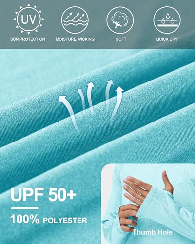 Roadbox Mens UPF 50+ Fishing Shirts, Long Sleeve UV Sun Hoodie, Hiking Running Swim Athletic Workout Shirt4