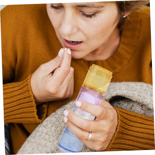 HOUDERCO Stapelbarer Wochenplaner Tablettenbehälter Mit Mehrfachfächern Für Hause Zufälliger Stil Aus Hochwertigem Pc-material Geruchsneutral Und Praktisch Für Fischöl Vitamine Und Co