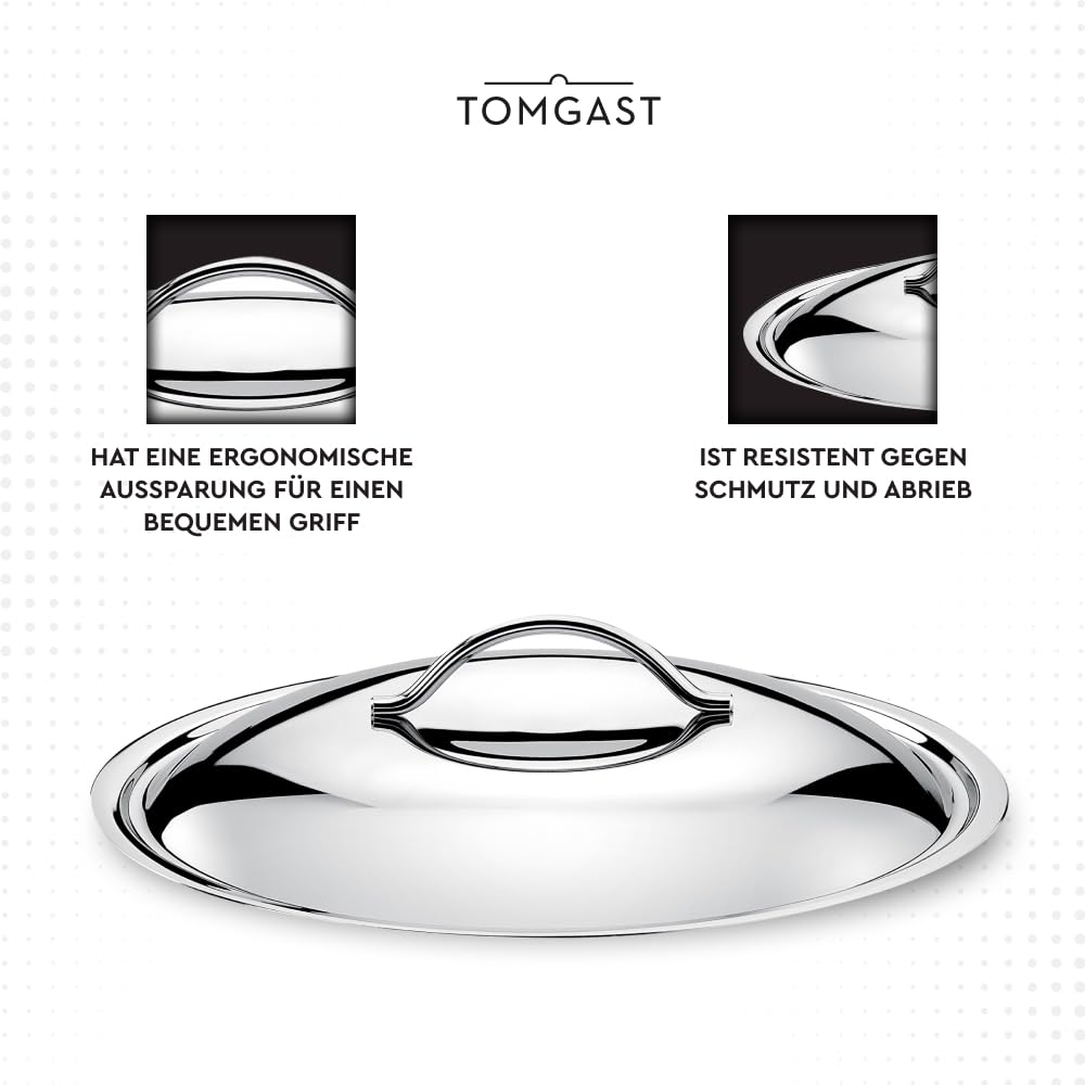 coperchio diametro 32 cm SILVER | acciaio inox 18/10 | lucidato a specchio | manico ergonomico | compatibile con le pentole Tomgast