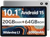 SVITOO Android Tablet 10 Inch, Android 15 Tablet for Kids Adults, 20GB RAM 64GB Storage 1TB Expandable, Dual Cameras 8MP 2MP, 6000mAh Dual Speakers WiFi 6 Gray