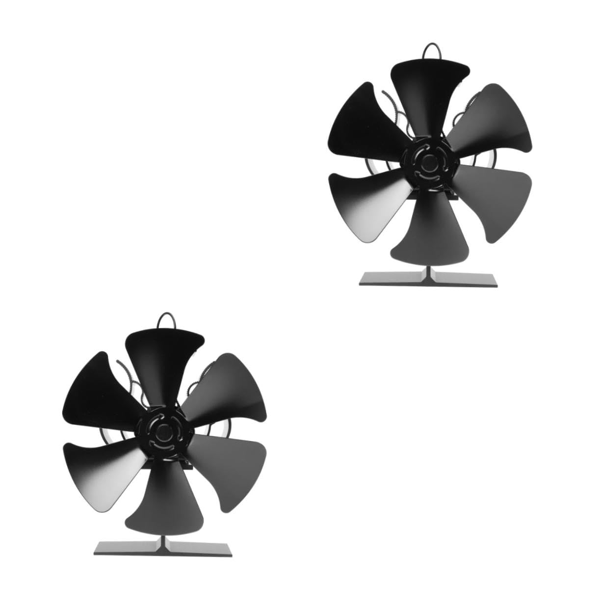 PRETYZOOM 2 Ventiladores Térmicos Para Estufas Quemadores De Leña De Aluminio Negro