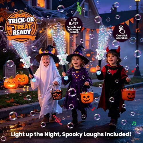 Zerhunt Skull Bubble Wand for Kids: 1-Sec Halloween Excitement (Black) - Image 2