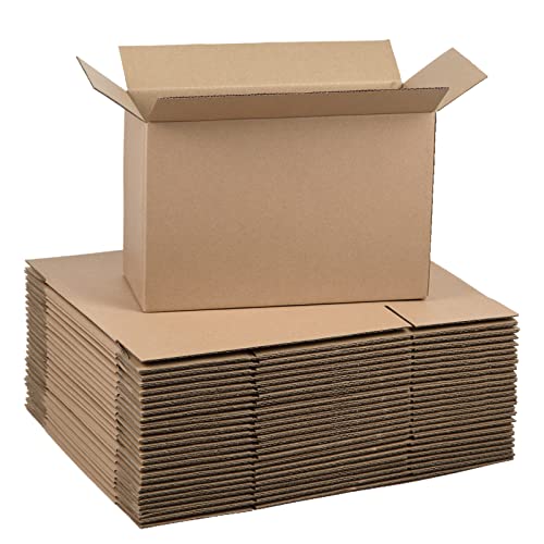 Image of 12x8x5 Inches Shipping Boxes, Brown Corrugated Cardboard Boxes for Small Bussiness, 25 Pack
