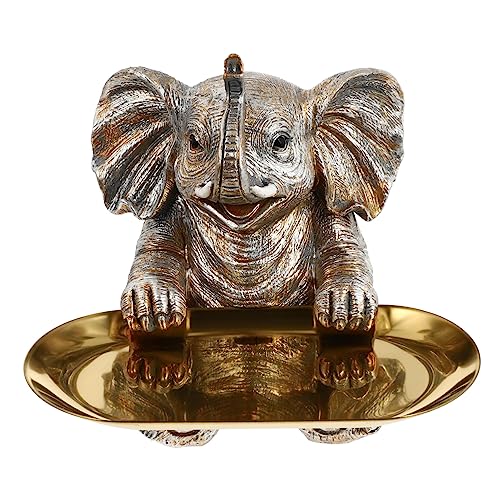 RORPOIR 1 Set Fruit Pot Cupcake Decorating Candle Holder Plate Ornament Display Stand Serving Tray Dessert Stand Cake Decoration Elephant Handicraft Jewelry Appetizer Resin